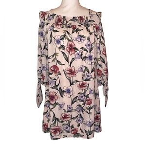 AS U WISH Off the Shoulder/Cold Shoulder Midi Dress Floral Pattern Size Medium